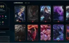 Conta DIAMANTE 3, 600 Skins, vários Emotes e Icones;