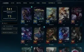 Conta LoL 100 Champions 62 Skins Ex Emerald LvL 149