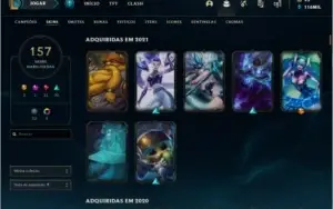 Conta LoL Ouro. Todos campeões 157 skins 120k EA
