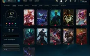 Conta LoL Ouro. Todos campeões 157 skins 120k EA