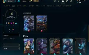 Ouro 3 com 40 Champs e 15 Skins