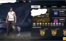 Conta FF barata tem 9 skins é mts roupas etc...
