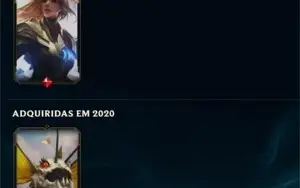 CONTA LEAGUE OF LEGENDS SKINS BOAS/ QUASE TODOS CAMP