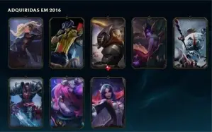 CONTA LEAGUE OF LEGENDS SKINS BOAS/ QUASE TODOS CAMP