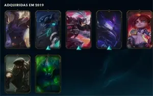 CONTA LEAGUE OF LEGENDS SKINS BOAS/ QUASE TODOS CAMP