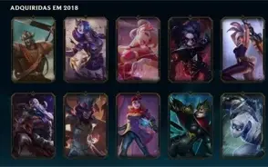 CONTA LEAGUE OF LEGENDS SKINS BOAS/ QUASE TODOS CAMP