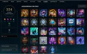 Conta lol com 155 champs, 144 skins ( 4 Vitóriosas )