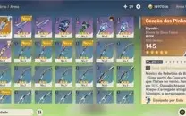 Conta Genshin Impact ar10 Eula + Zhongli + Jean + CançãoPinh