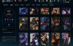 Platina 4 com 130 Champs e 97 Skins ( JG / MID / ADC )