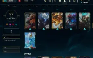 Platina 4 com 130 Champs e 97 Skins ( JG / MID / ADC )