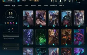 Unranked com 150 Champs e 89 Skins +25 Maestrias 7