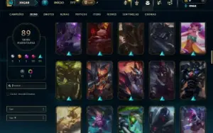 Unranked com 150 Champs e 89 Skins +25 Maestrias 7