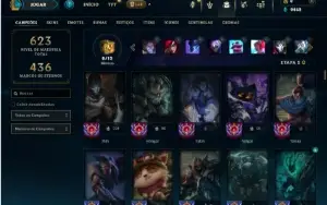 Unranked com 150 Champs e 89 Skins +25 Maestrias 7