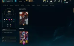 Unranked com 150 Champs e 89 Skins +25 Maestrias 7