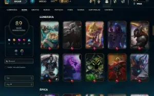 Unranked com 150 Champs e 89 Skins +25 Maestrias 7