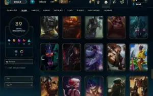 Unranked com 150 Champs e 89 Skins +25 Maestrias 7