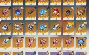 AR46 Klee, Albedo, Childe, QiqiC1+ Harpa+Espinha