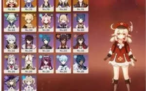 AR46 Klee, Albedo, Childe, QiqiC1+ Harpa+Espinha