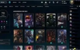 Conta lol com 78 skins, prime todo mes, 106 camp e 170 rp