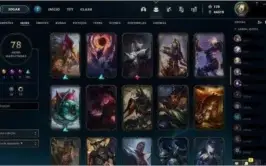 Conta lol com 78 skins, prime todo mes, 106 camp e 170 rp