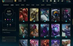 Prata 4 com TODOS os champs e 69 Skins + 500 RP