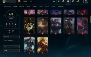 Prata 4 com TODOS os champs e 69 Skins + 500 RP