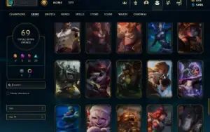 Prata 4 com TODOS os champs e 69 Skins + 500 RP