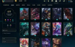 Prata 4 com TODOS os champs e 69 Skins + 500 RP