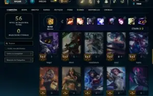 Unranked com 45 Champs e 4 Skins + 11 Fragmentos