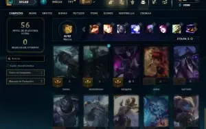 Unranked com 45 Champs e 4 Skins + 11 Fragmentos