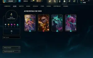 Unranked com 45 Champs e 4 Skins + 11 Fragmentos