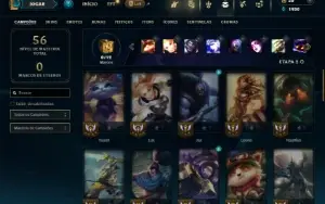 Unranked com 45 Champs e 4 Skins + 11 Fragmentos