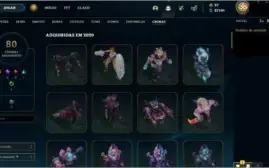 Conta Leangue of Legends Com muita skin