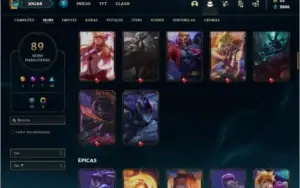 Conta ouro 4 com 120 champs e 89 skins