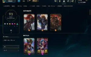 Platina 4 com 150 Champs e 93 Skins ( JG / ADC / MID )