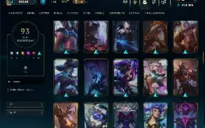 Platina 4 com 150 Champs e 93 Skins ( JG / ADC / MID )