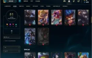 Conta ouro 4 com 81 skins e 115 champs ( MAIN JG )