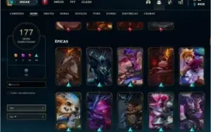 Conta full champs com 177 skins TOPS