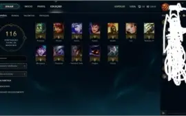 conta lv 30 unranked todas as seasons, 12champions, 5400ip