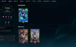 Conta lol com todos os campeões e 166 skins