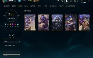 Unranked com TODOS os champs e 355 Skins ( ADC / JG / TOP )