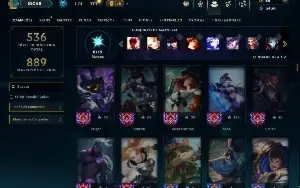 Unranked com TODOS os champs e 355 Skins ( ADC / JG / TOP )