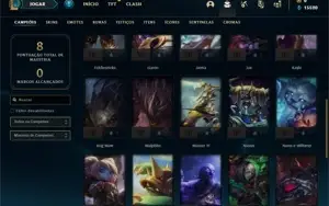Conta ouro 4 com 35 Champs e 1 Skin + 1 Fragmento