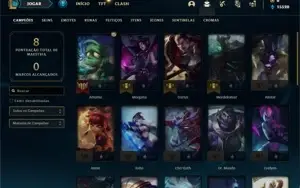Conta ouro 4 com 35 Champs e 1 Skin + 1 Fragmento