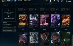 Conta ouro 4 com 35 Champs e 1 Skin + 1 Fragmento