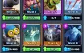 nível 8 com todas as cartas e 1 lendária nível 2