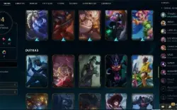 Conta League of Legends nivel 400 90+skins Gold
