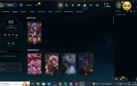 Conta League of Legends nivel 400 90+skins Gold