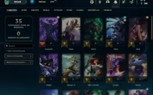 Conta ouro 1 com 100 PDL, 37 Champs e 5 Skins