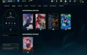 Conta ouro 1 com 100 PDL, 37 Champs e 5 Skins